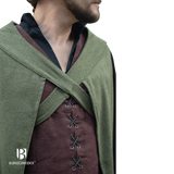 Wool Justus Cloak - Olive-GoblinSmith