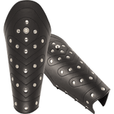 Studded Chevron Leather Bracers – Black